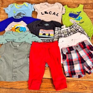 Carter's Garanimals Baby Boys 0-6M Multicolor Mixed Bodysuit Pants Shorts 11pc